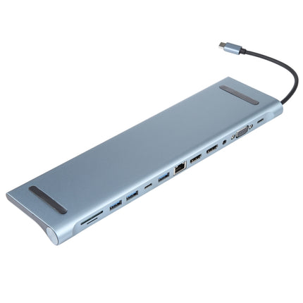 BYL-2003U2 12 in 1 USB-C / Type-C to USB Multifunctional Docking Station HUB Adapter-garmade.com