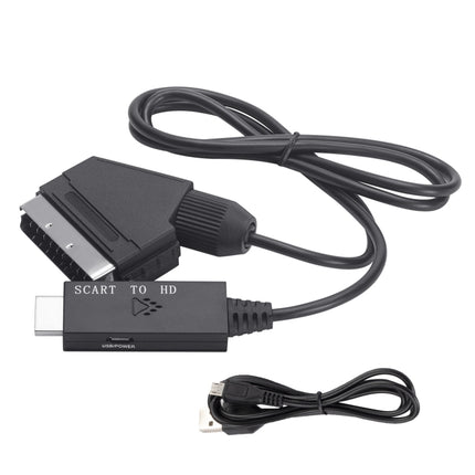 Scart To HDMI-Compatible Converter Video Audio Adapter Cable (Black)-garmade.com