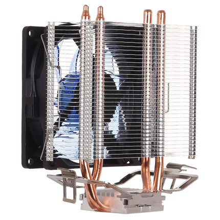 LED CPU Cooler Pure Copper Double Heat Pipe CPU Radiator CPU Fan, with Blue Light-garmade.com