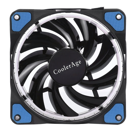 Color LED 12cm 4pin Computer Components Chassis Fan Computer Host Cooling Fan Silent Fan Cooling with Blue Light(Blue)-garmade.com