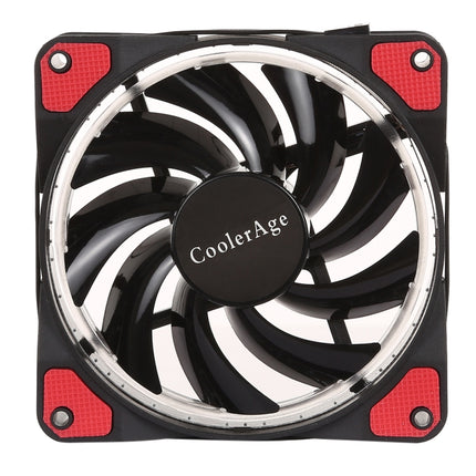 Color LED 12cm 4pin Computer Components Chassis Fan Computer Host Cooling Fan Silent Fan Cooling with Red Light(Red)-garmade.com