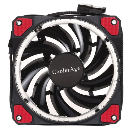 Color LED 12cm 3pin Computer Components Chassis Fan Computer Host Cooling Fan Silent Fan Cooling, with Power Connection Cable & Red Light(Red)-garmade.com