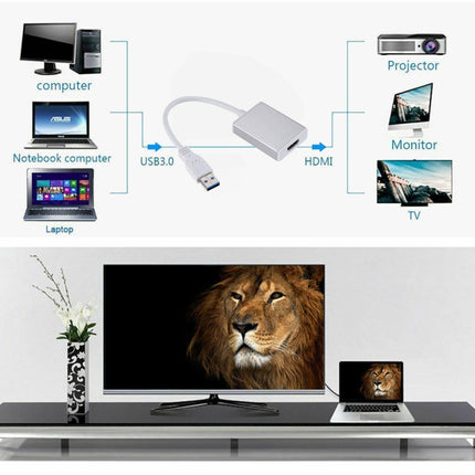 External Graphics Card Converter Cable USB3.0 to HDMI(Black)-garmade.com