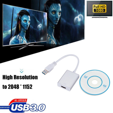 External Graphics Card Converter Cable USB3.0 to HDMI(Silver)-garmade.com