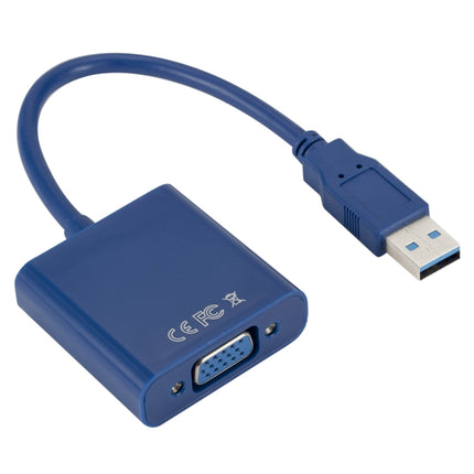 External Graphics Card Converter Cable USB3.0 to VGA, Resolution: 720P(Blue)-garmade.com
