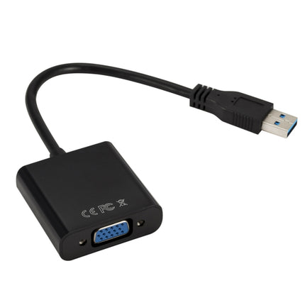External Graphics Card Converter Cable USB3.0 to VGA, Resolution: 1080P(Black)-garmade.com