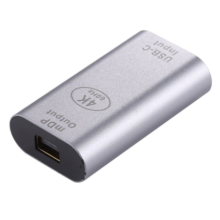 Type-C / USB-C Female to Mini DP Female Aluminium Alloy Adapter (Silver)-garmade.com