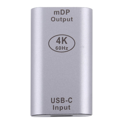 Type-C / USB-C Female to Mini DP Female Aluminium Alloy Adapter (Silver)-garmade.com