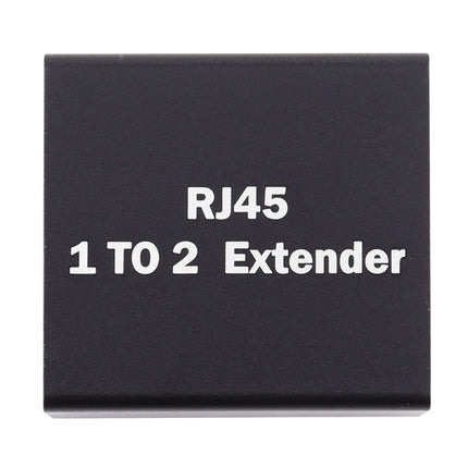 RJ45 1 to 2 Aluminum Alloy Expansion Head Extender (Black)-garmade.com