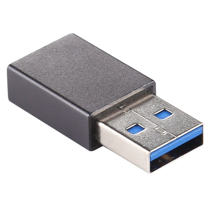 USB 3.0 Male to Type-C / USB-C Female Aluminium Alloy Adapter (Black)-garmade.com