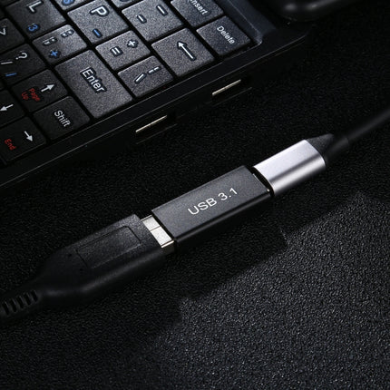 Type-C / USB-C Female to USB 3.0 Female Aluminium Alloy Adapter (Black)-garmade.com