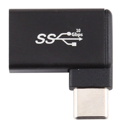 Type-C / USB-C Male to USB 3.0 Female 90 Degree Elbow Head Aluminium Alloy Adapter (Black)-garmade.com