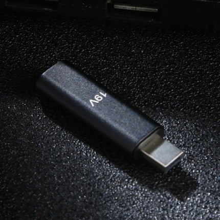 19V Type-C / USB-C Female to PD Aluminium Alloy Adapter for Asus (Black)-garmade.com