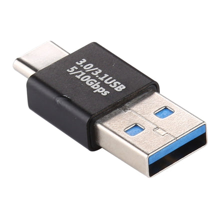 Type-C / USB-C Male to USB 3.0 Male Aluminium Alloy Adapter (Black)-garmade.com