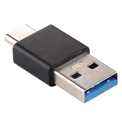 Type-C / USB-C Male to USB 3.0 Male Aluminium Alloy Adapter (Black)-garmade.com