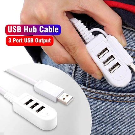 30cm TPE USB A to 3 USB Ports Female HUB Adapter-garmade.com