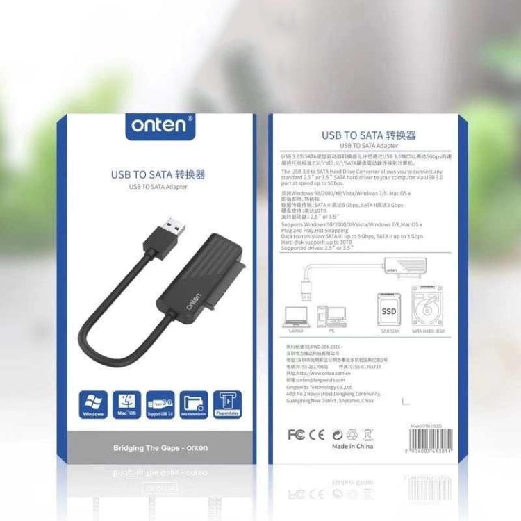 Onten US301 USB 3.0 to SATA Adapter for Universal 2.5/3.5 HDD/SSD Hard Drive Disk-garmade.com