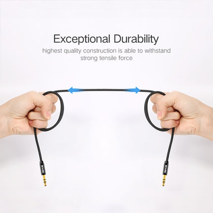 REXLIS 3629 3.5mm Male to Male Car Stereo Gold-plated Jack AUX Audio Cable for 3.5mm AUX Standard Digital Devices, Length: 1m-garmade.com