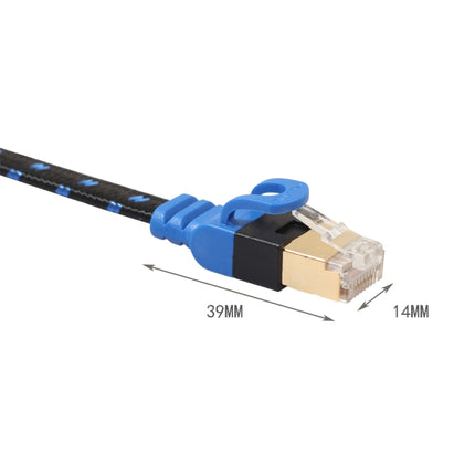 REXLIS CAT7-2 Gold-plated CAT7 Flat Ethernet 10 Gigabit Two-color Braided Network LAN Cable for Modem Router LAN Network, with Shielded RJ45 Connectors, Length: 0.5m-garmade.com