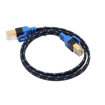 REXLIS CAT7-2 Gold-plated CAT7 Flat Ethernet 10 Gigabit Two-color Braided Network LAN Cable for Modem Router LAN Network, with Shielded RJ45 Connectors, Length: 1m-garmade.com