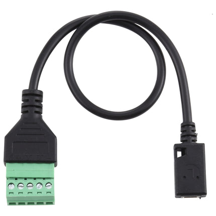 Mini 5 Pin Female to 5 Pin Pluggable Terminals Solder-free USB Connector Solderless Connection Adapter Cable, Length: 30cm-garmade.com