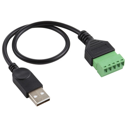 USB Male to 5 Pin Pluggable Terminals Solder-free USB Connector Solderless Connection Adapter Cable, Length: 30cm-garmade.com