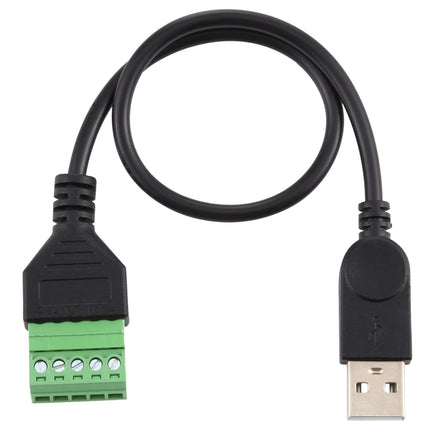 USB Male to 5 Pin Pluggable Terminals Solder-free USB Connector Solderless Connection Adapter Cable, Length: 30cm-garmade.com
