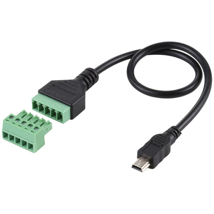 Mini 5 Pin Male to 5 Pin Pluggable Terminals Solder-free USB Connector Solderless Connection Adapter Cable, Length: 30cm-garmade.com