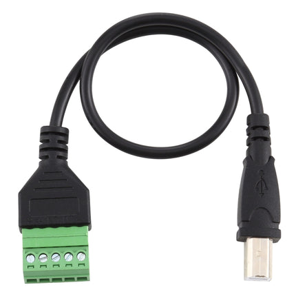 USB Type-B Male Plug to 5 Pin Pluggable Terminals Solder-free USB Connector Solderless Connection Adapter Cable, Length: 30cm-garmade.com