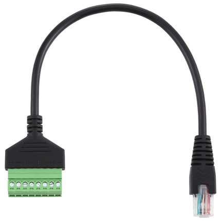 RJ45 Male Plug to 8 Pin Pluggable Terminals Solder-free USB Connector Solderless Connection Adapter Cable, Length: 30cm-garmade.com
