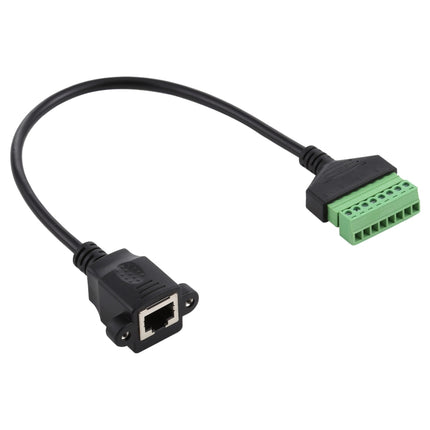 RJ45 Female Plug to 8 Pin Pluggable Terminals Solder-free USB Connector Solderless Connection Adapter Cable, Length: 30cm-garmade.com