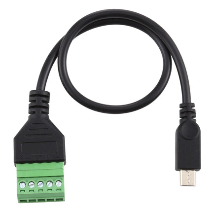 Micro USB Male to 5 Pin Pluggable Terminals Solder-free USB Connector Solderless Connection Adapter Cable, Length: 30cm-garmade.com