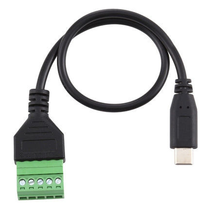 USB-C / Type-C Male to 5 Pin Pluggable Terminals Solder-free USB Connector Solderless Connection Adapter Cable, Length: 30cm-garmade.com