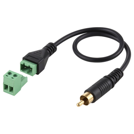 RCA Male Gold-plated to 2 Pin Pluggable Terminals Solder-free USB Connector Solderless Connection Adapter Cable, Length: 30cm-garmade.com