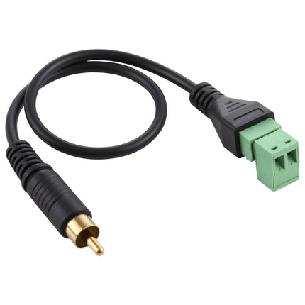 RCA Male Gold-plated to 2 Pin Pluggable Terminals Solder-free USB Connector Solderless Connection Adapter Cable, Length: 30cm-garmade.com