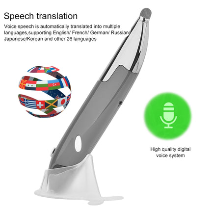 PR-06S 4-keys Smart Wireless Optical Mouse with Stylus Pen Function, Support Voice Operation / Translation (Grey)-garmade.com