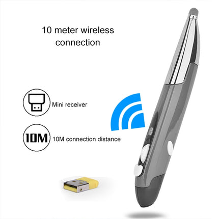 PR-06S 4-keys Smart Wireless Optical Mouse with Stylus Pen Function, Support Voice Operation / Translation (Grey)-garmade.com