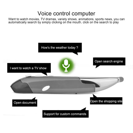 PR-06S 4-keys Smart Wireless Optical Mouse with Stylus Pen Function, Support Voice Operation / Translation (Grey)-garmade.com