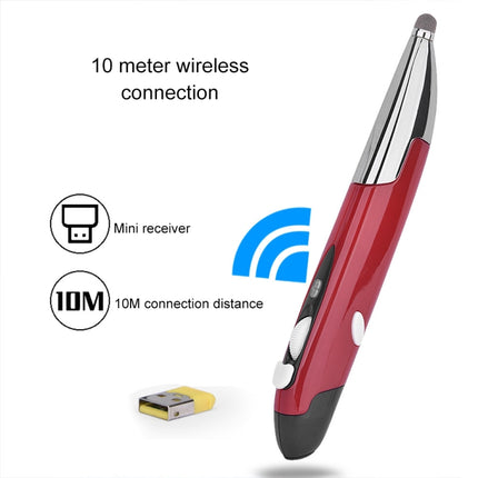PR-06S 4-keys Smart Wireless Optical Mouse with Stylus Pen Function, Support Voice Operation / Translation (Red)-garmade.com