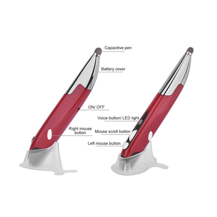 PR-06S 4-keys Smart Wireless Optical Mouse with Stylus Pen Function, Support Voice Operation / Translation (Red)-garmade.com