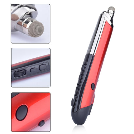 PR-08 6-keys Smart Wireless Optical Mouse with Stylus Pen & Laser Function (Red)-garmade.com