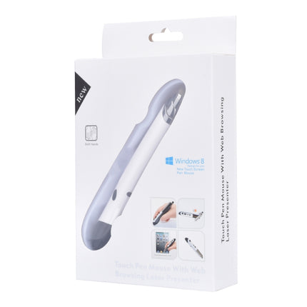 PR-08 6-keys Smart Wireless Optical Mouse with Stylus Pen & Laser Function (White)-garmade.com