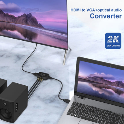 Onten 35165 HDMI to VGA + Optical Audio Converter for Speaker / TV / Computer-garmade.com