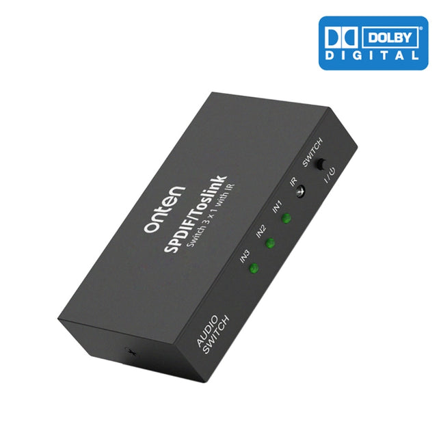 Onten 37507 Digital Optical Audio 3 In 1 Out Switcher Speaker Connector-garmade.com