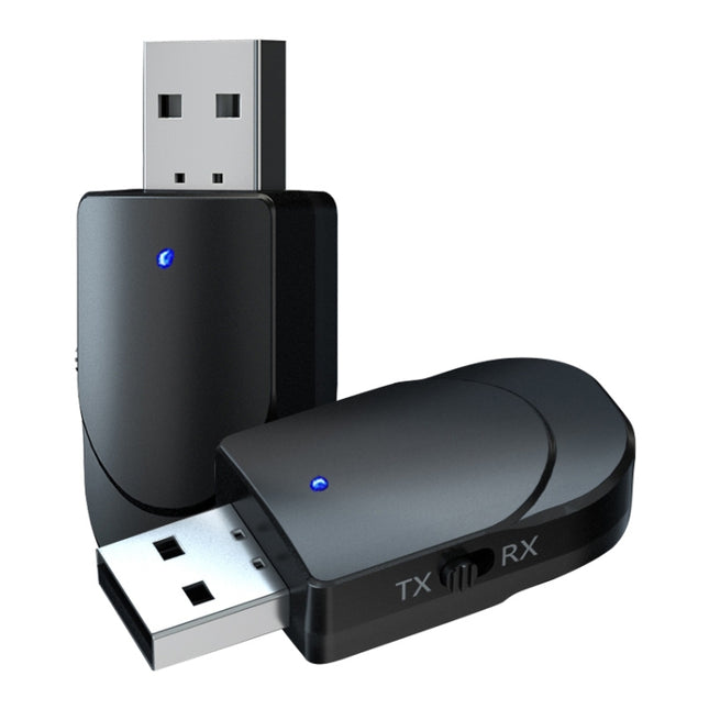KN330 3 in 1 USB Bluetooth 5.0 Adapter Audio Transmitter Receiver with Switch Button & 3.5mm AUX Interface-garmade.com