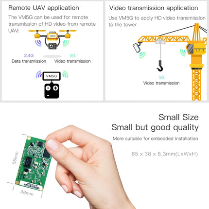 VM5G 1200Mbps 2.4GHz & 5GHz Dual Band WiFi Module with 4 Antennas, Support IP Layer / MAC Layer Transparent Transmission, Applied to Repeater / Bridge & AP & Remote Video Transmission-garmade.com