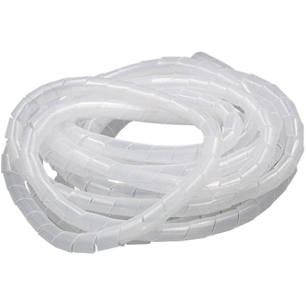 18m PE Spiral Pipes Wire Winding Organizer Tidy Tube, Nominal Diameter: 4mm(White)-garmade.com