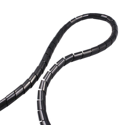 11m PE Spiral Pipes Wire Winding Organizer Tidy Tube, Nominal Diameter: 8mm(Black)-garmade.com