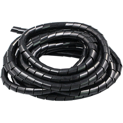 9m PE Spiral Pipes Wire Winding Organizer Tidy Tube, Nominal Diameter: 10mm(Black)-garmade.com