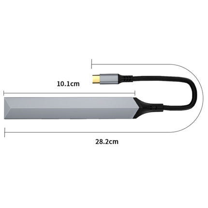 V253 5 in 1 USB-C/Type-C to USB Multifunctional Docking Station HUB Adapter-garmade.com